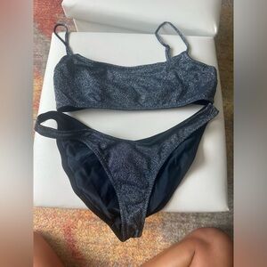 triangl bikini - navy sparkly